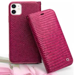 iPhone 12 Mini | Étui CB QIALINO Croco en Cuir Véritable