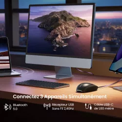 Souris Optique UGREEN MU103 5000 dpi | Bluetooth & 2,4Ghz