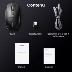Souris Optique UGREEN MU103 5000 dpi | Bluetooth & 2,4Ghz