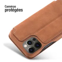iPhone 12 Pro Max | Étui Portefeuille LC.IMEEKE façon Daim