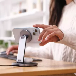 Chargeur Induction Pliable SATECHI Qi2 2-en-1