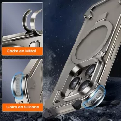 iPhone 15 Pro | Bumper MagSafe OATSBASF KickStand Givré