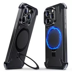 iPhone 15 Pro | Bumper MagSafe OATSBASF KickStand Cuir