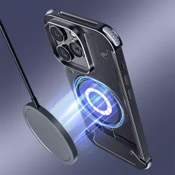 iPhone 15 Pro | Bumper MagSafe OATSBASF KickStand Cuir