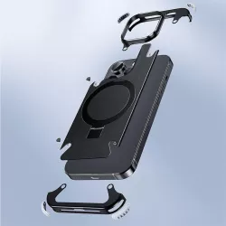 iPhone 15 Pro Max | Bumper MagSafe OATSBASF KickStand Cuir