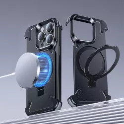 iPhone 15 Pro Max | Bumper MagSafe OATSBASF KickStand Cuir