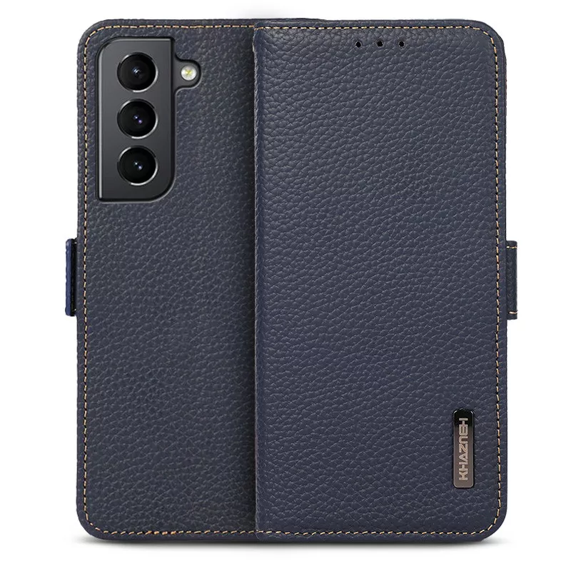 Étui Portefeuille KHAZNEH en Cuir Véritable pour Galaxy S21