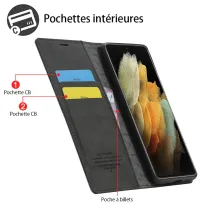 Galaxy S21 Ultra | Étui CB LC.IMEEKE à Fermeture Magnétique