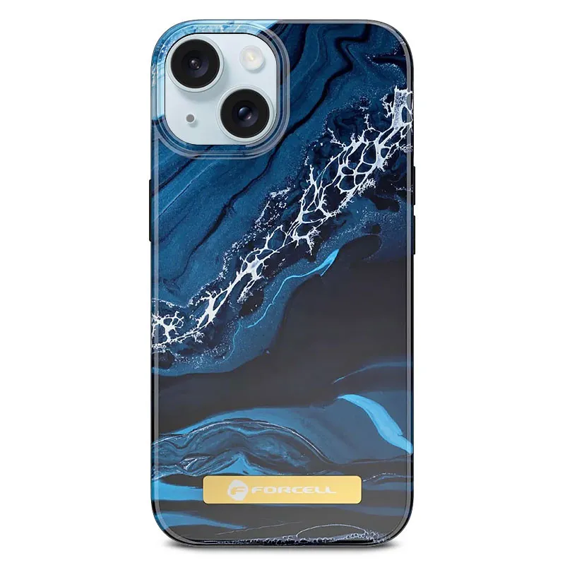 iPhone 15 Plus | Coque MagSafe FORCELL F-Protect Mirage Marble Ocean iPhone 15 Plus | Coque MagSafe FORCELL F-Protect Mirage Marble Ocean