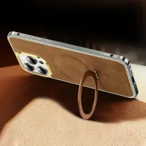iPhone 14 Pro | Coque MagSafe en Cuir Vegan & Alu