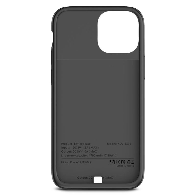 Coque Batterie IPhone 13 Mini 6500 MAh – Ultra Fine, Rechargeable, Allonge L'autonomie De 150% (noir)