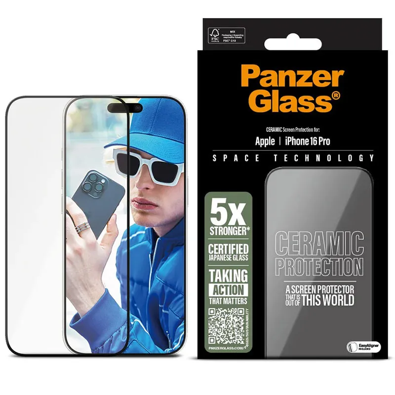 iPhone 16 Pro | Protection Écran PANZER GLASS Ceramic Ultra Wide Fit iPhone 16 Pro | Protection Écran PANZER GLASS Ceramic Ultra Wide Fit