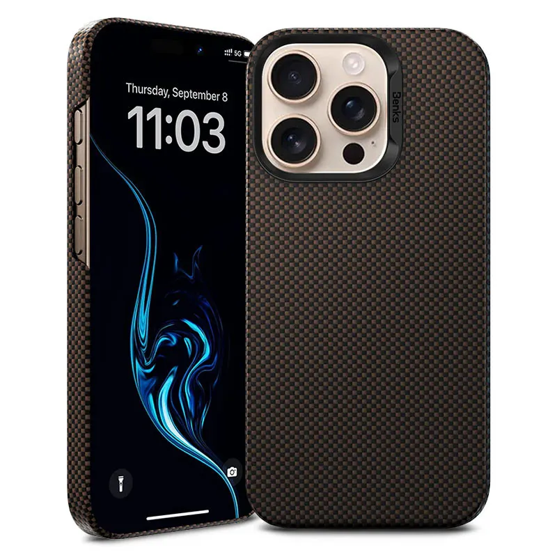 iPhone 16 Pro | Coque MagSafe BENKS ArmorTint en Kevlar® iPhone 16 Pro | Coque MagSafe BENKS ArmorTint en Kevlar®
