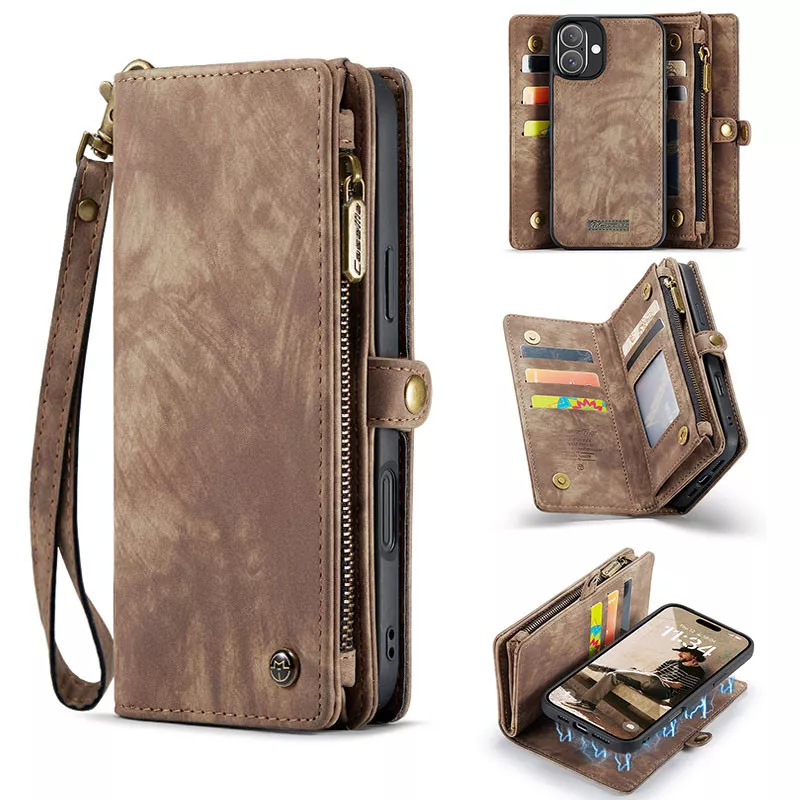 iPhone 16 | Étui Portefeuille CaseMe avec Coque Détachable