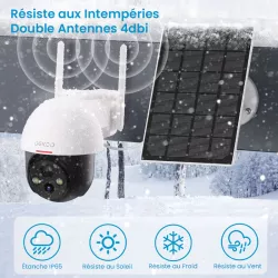 Caméra Extérieure DEKCO DC9L avec Panneau Solaire