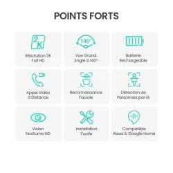 Sonnette Vidéo Wi-Fi BOTSLAB R801 2K