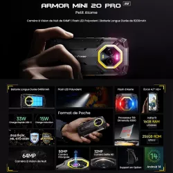 Smartphone Étanche Antichoc ULEFONE Armor Mini 20 Pro 5G