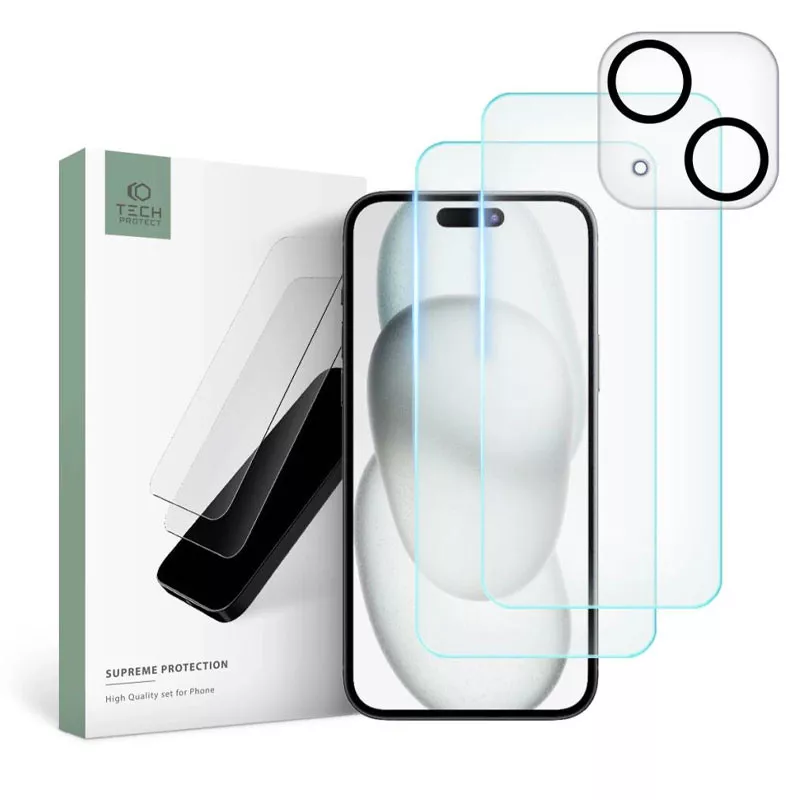 iPhone 15 | Protection Écran & Caméra TECH PROTECT Supreme Set