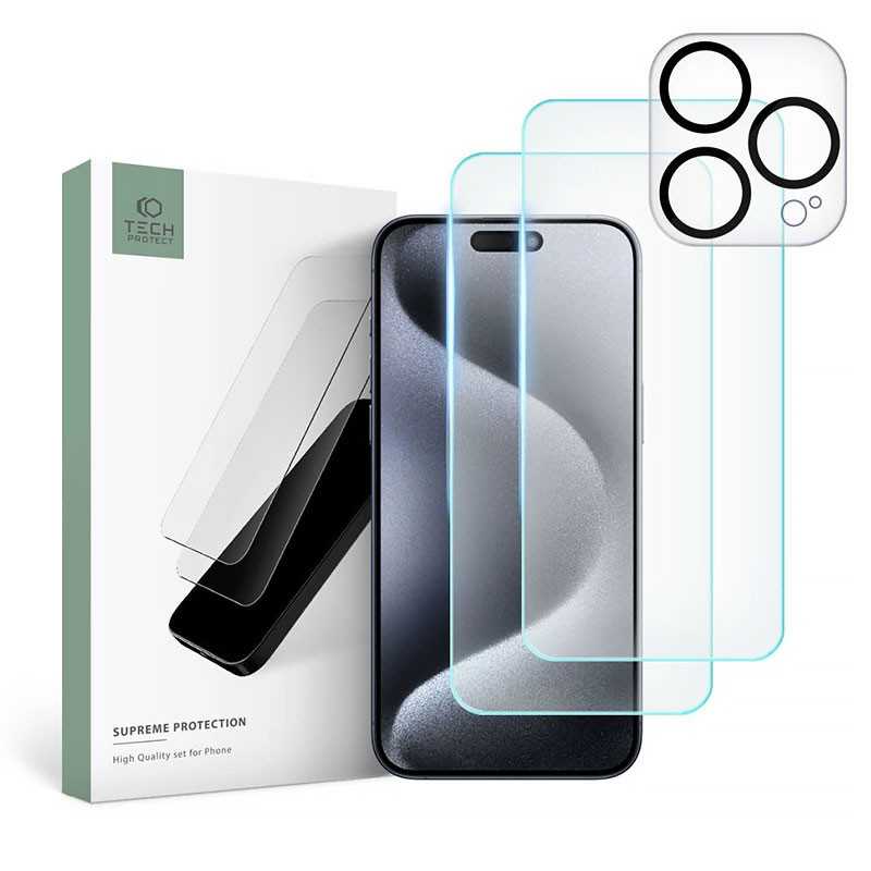 iPhone 15 Pro | Protection Écran & Caméra TECH PROTECT Supreme Set iPhone 15 Pro | Protection Écran & Caméra TECH PROTECT Supreme Set