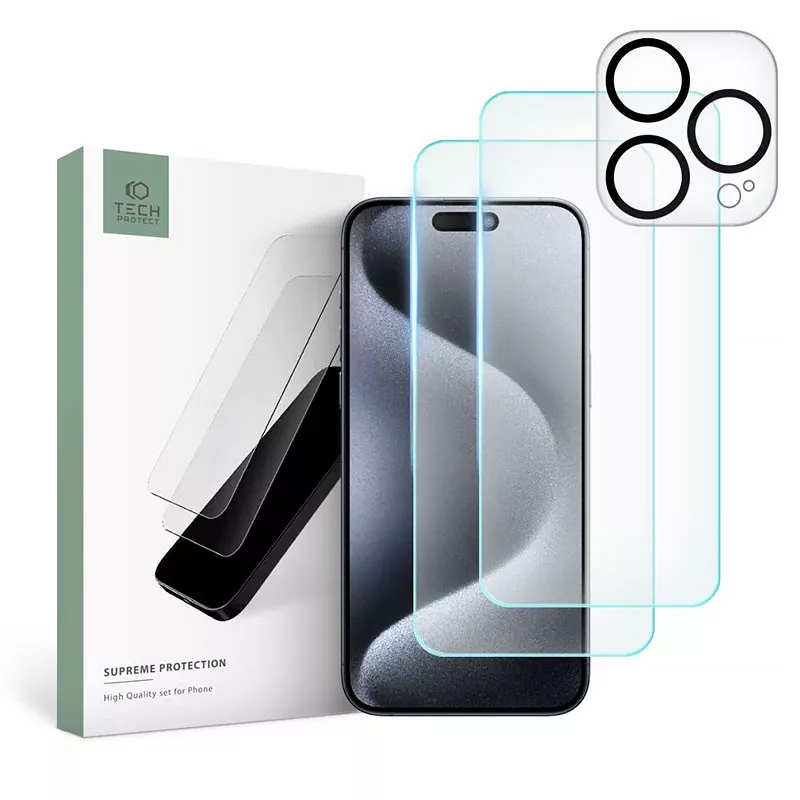 iPhone 15 Pro | Protection Écran & Caméra TECH PROTECT Supreme Set