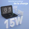 Station Réveil QINSON - Chargeur Qi | Horloge | Réveil | Thermomètre
