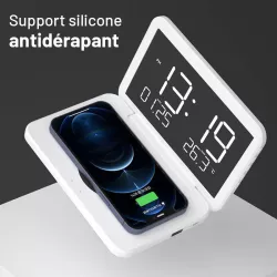 Station Réveil QINSON - Chargeur Qi | Horloge | Réveil | Thermomètre