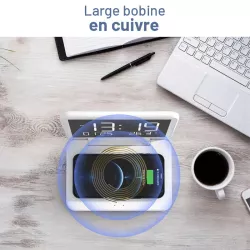 Station Réveil QINSON - Chargeur Qi | Horloge | Réveil | Thermomètre