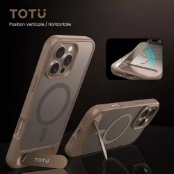 iPhone 16 Pro Max | Coque MagSafe TOTU avec Chevalet Rétractable