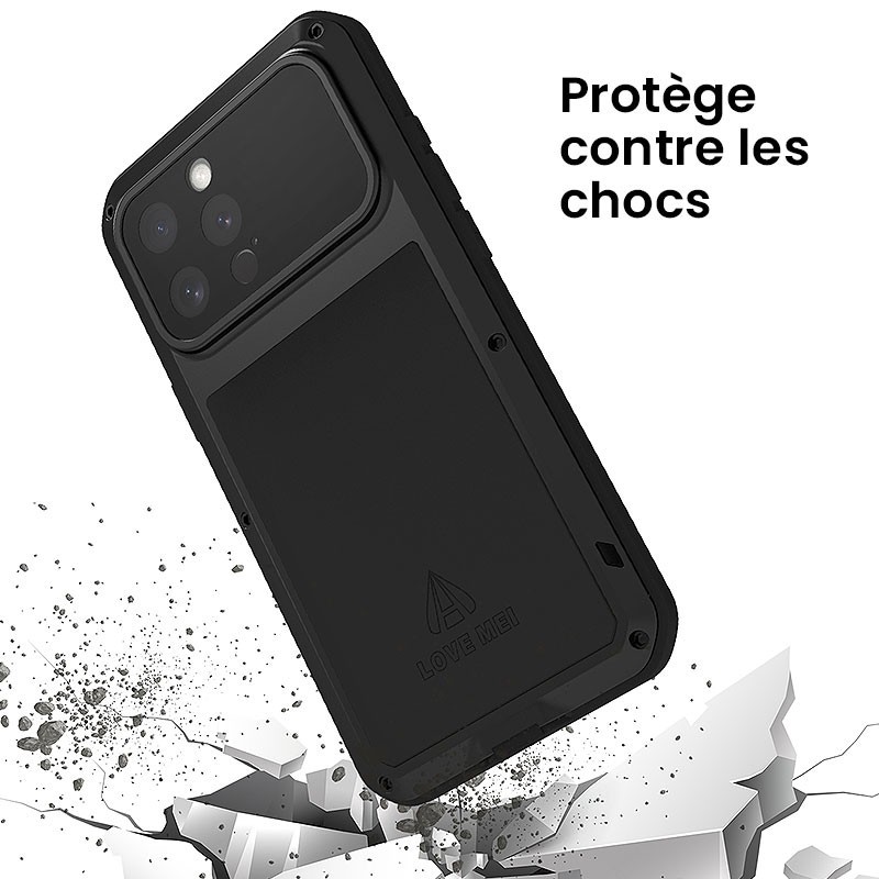 Coque Lanhiem Pour IPhone 16 Pro Max - Étui Intégral étanche Et Antichoc, Noir