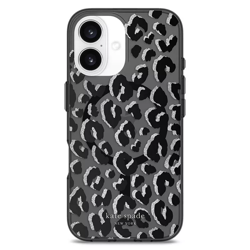 iPhone 16 | Coque MagSafe KATE SPADE Black City Leopard