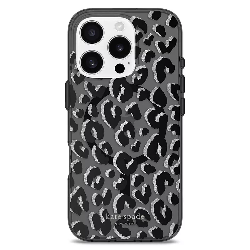 iPhone 16 Pro | Coque MagSafe KATE SPADE Black City Leopard