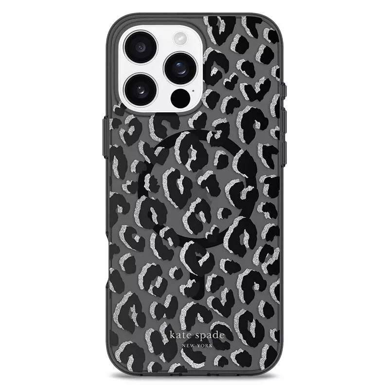 iPhone 16 Pro Max | Coque MagSafe KATE SPADE Black City Leopard
