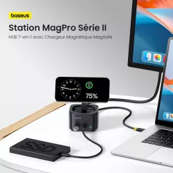 Station de Charge Qi2 BASEUS MagPro II | Hub USB 7-en-1