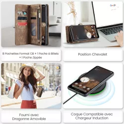 Pixel 9 Pro XL | Étui Portefeuille CaseMe & Coque Détachable