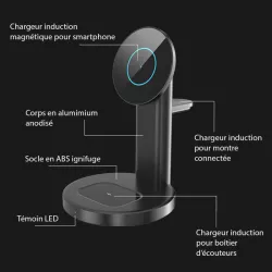 Triple Chargeur Induction TOTU DESIGN S36