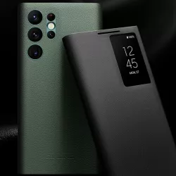 Galaxy S24 Ultra | Étui Fenêtre QIALINO en Cuir Véritable