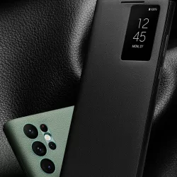 Galaxy S24 Ultra | Étui Fenêtre QIALINO en Cuir Véritable