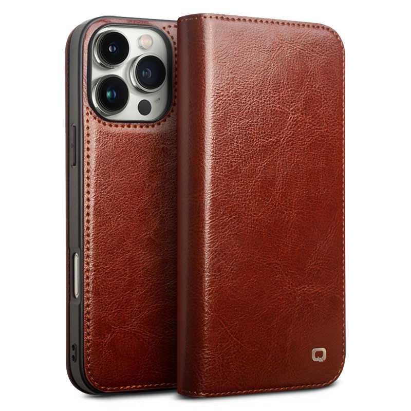 iPhone 16 Pro | Étui Portefeuille QIALINO en Cuir Véritable iPhone 16 Pro | Étui Portefeuille QIALINO en Cuir Véritable