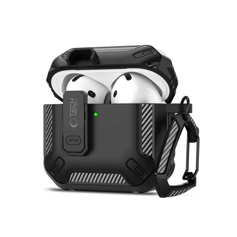 AirPods 4 | Étui Antichoc TECH-PROTECT Carbonox AirPods 4 | Étui Antichoc TECH-PROTECT Carbonox