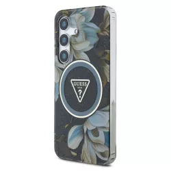 Galaxy S25 | Coque MagSafe GUESS Glitter Flowers Triangle