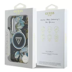 Galaxy S25 | Coque MagSafe GUESS Glitter Flowers Triangle