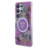 Galaxy S25 Ultra | Coque MagSafe GUESS Glitter Flowers Triangle