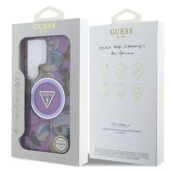 Galaxy S25 Ultra | Coque MagSafe GUESS Glitter Flowers Triangle