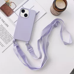 iPhone 13 | Coque Silicone avec Bandoulière Nylon