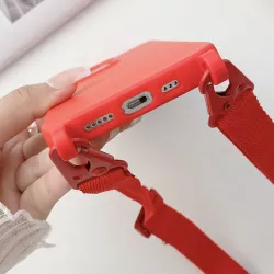 iPhone 13 | Coque Silicone avec Bandoulière Nylon