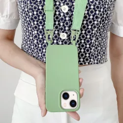 iPhone 13 | Coque Silicone avec Bandoulière Nylon