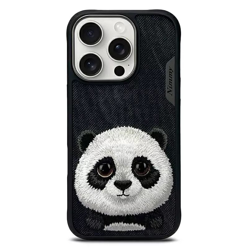 iPhone 16 Pro | Coque NIMMY FRIENDS Big Eyed Pet Panda Brodé