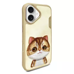iPhone 16 | Coque NIMMY FRIENDS Big Eyed Pet Chaton Brodé
