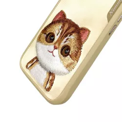 iPhone 16 | Coque NIMMY FRIENDS Big Eyed Pet Chaton Brodé