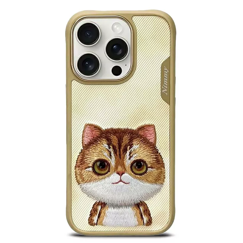 iPhone 16 Pro Max | Coque NIMMY FRIENDS Big Eyed Pet Chaton Brodé